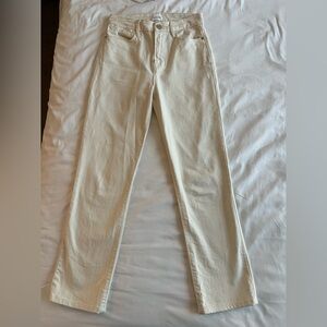 Frame Size 26 Le Super High Rise Straight Jeans in Off-White